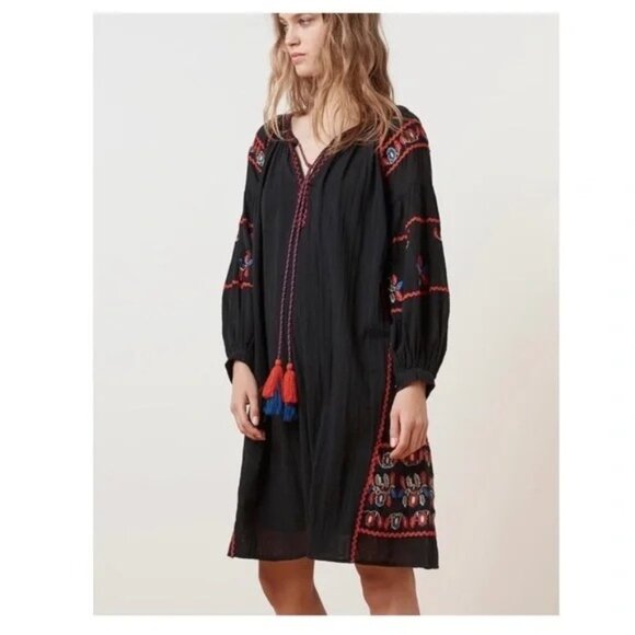 Anthropologie Velvet Graham and Spencer Loane Embroidered Peasant Dress XL (READ - Picture 13 of 13